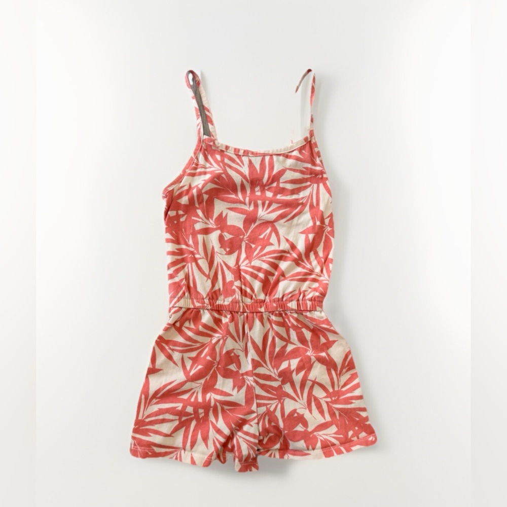Old Navy Sz 8 Years Girls Romper Shorts Orange Tropical